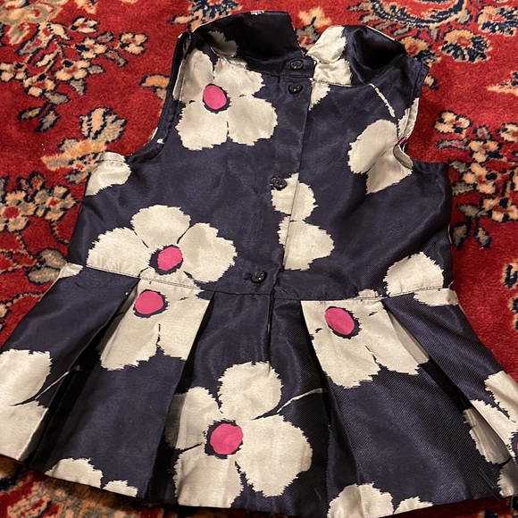 Janie and jack button down shirt, blue with flowers size 3 - Picture 3 of 3